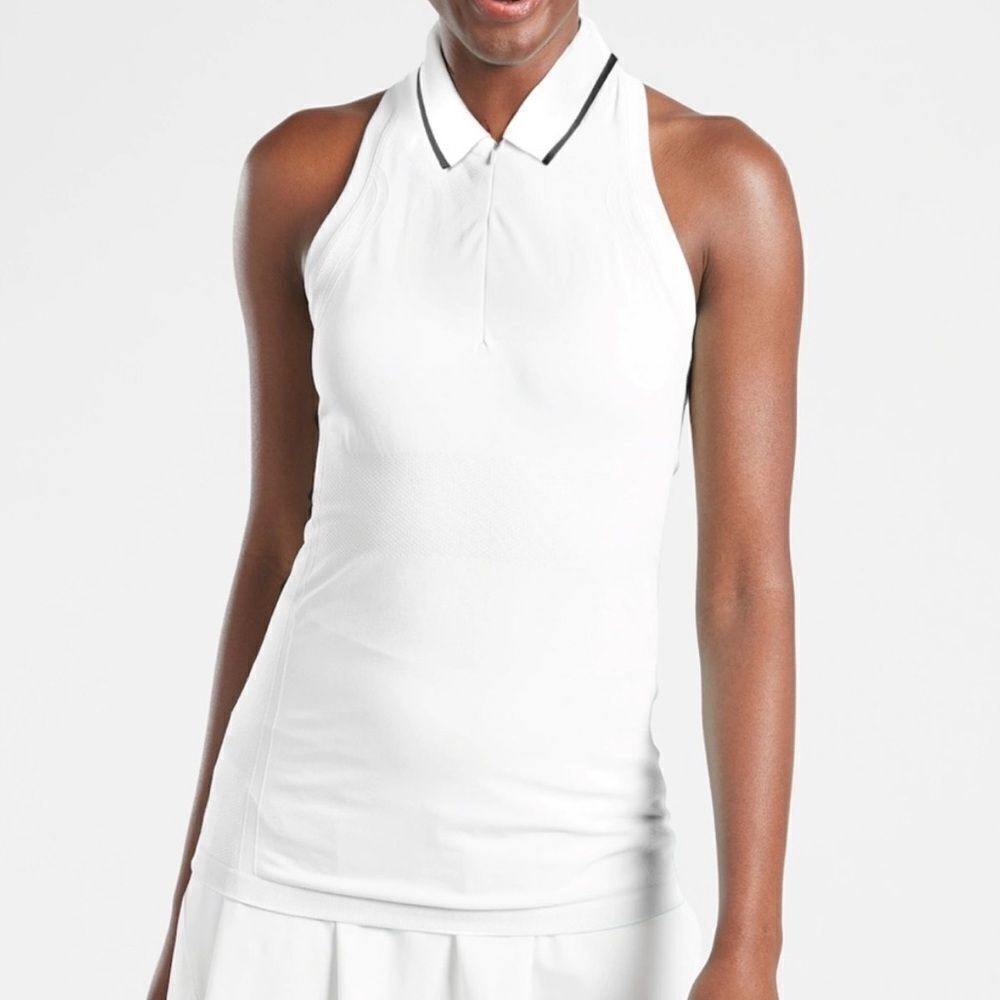 Athleta Momentum Polo Tank NEW with tags Size Small Bright White